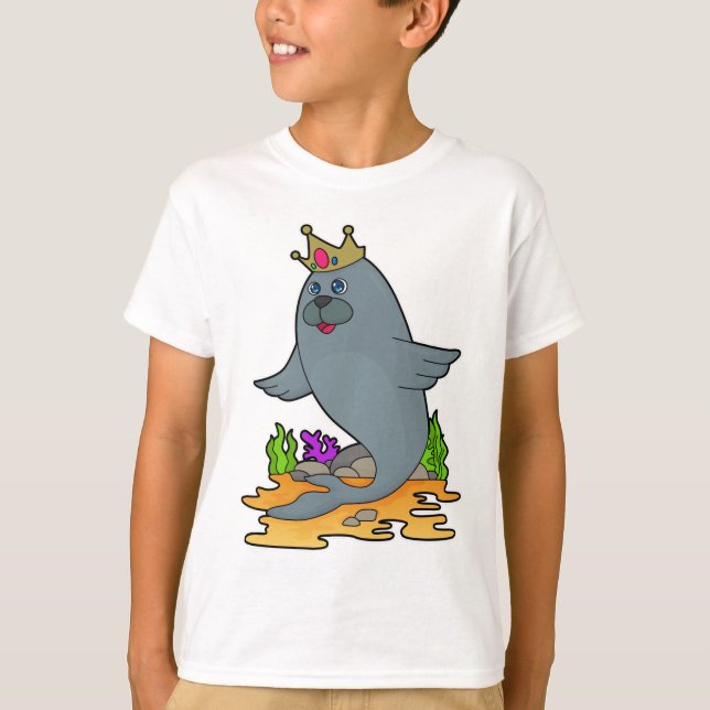 Seal as King with Crown T-Shirt (Front)