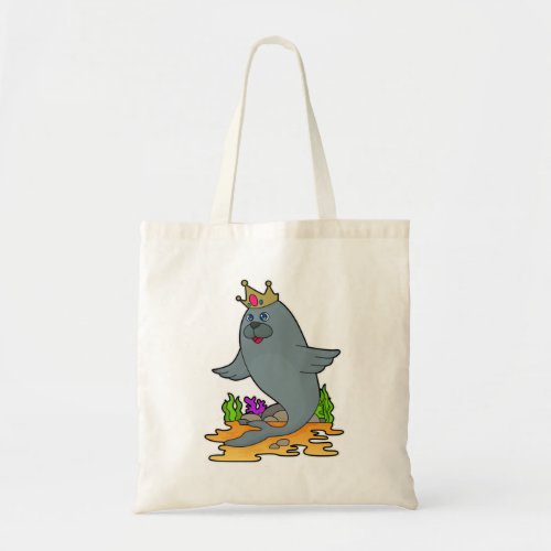 Seal as King with Crown Tote Bag