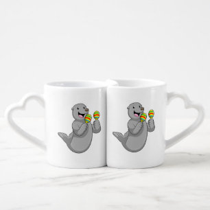Seal as Musician with Maracas Coffee Mug Set