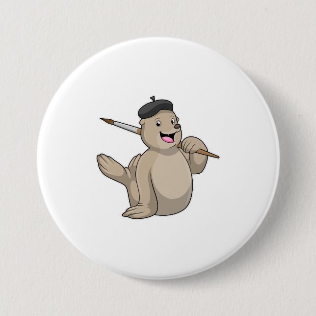 Seal as Painter with Paint brush Button (Front)
