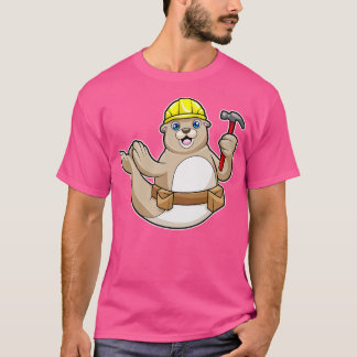 Seal as penter with Hammer Hat T-Shirt