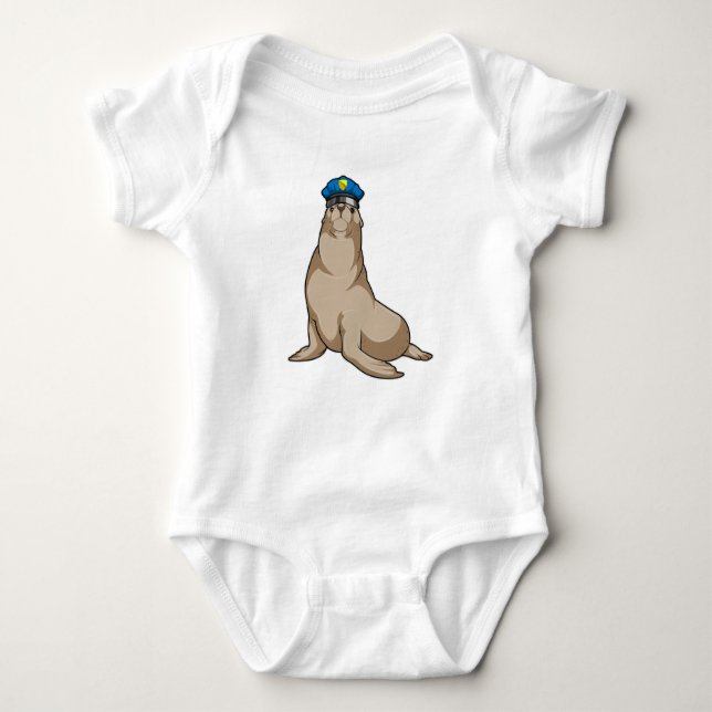 Seal as Police officer Baby Bodysuit (Front)