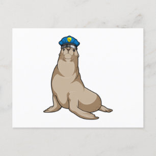 Seal as Police officer Postcard