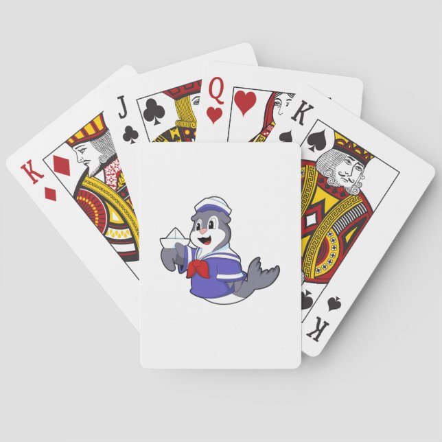 Seal as Sailor with Boat Poker Cards (Back)