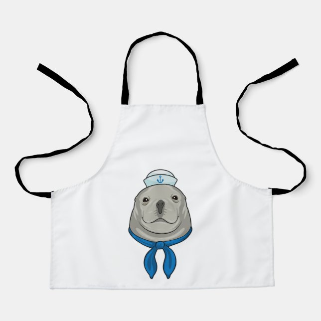 Seal as Sailor with Sailor hat Apron (Front)