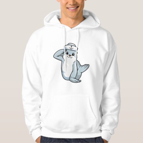 Seal as Sailor with Sailor hat Hoodie