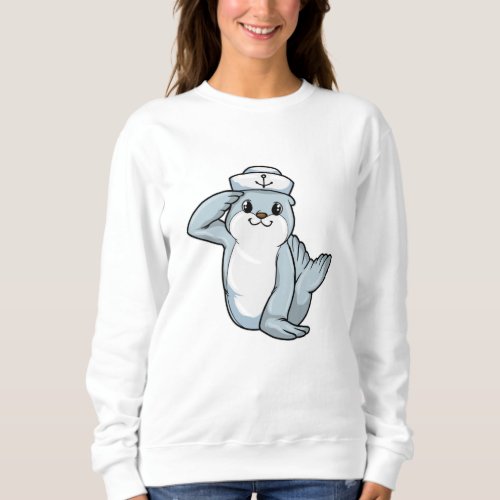 Seal as Sailor with Sailor hat Sweatshirt