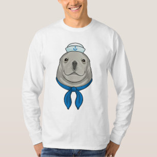 Seal as Sailor with Sailor hat T-Shirt