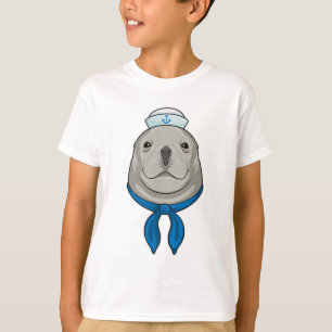 Seal as Sailor with Sailor hat T-Shirt