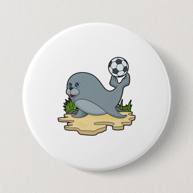Seal as Soccer player with Soccer Button (Front)