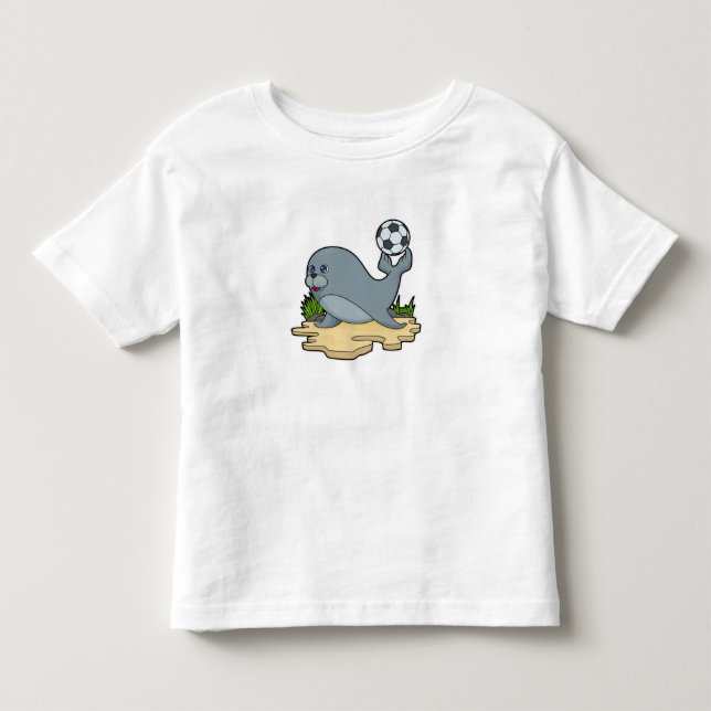 Seal as Soccer player with Soccer Toddler T-shirt (Front)