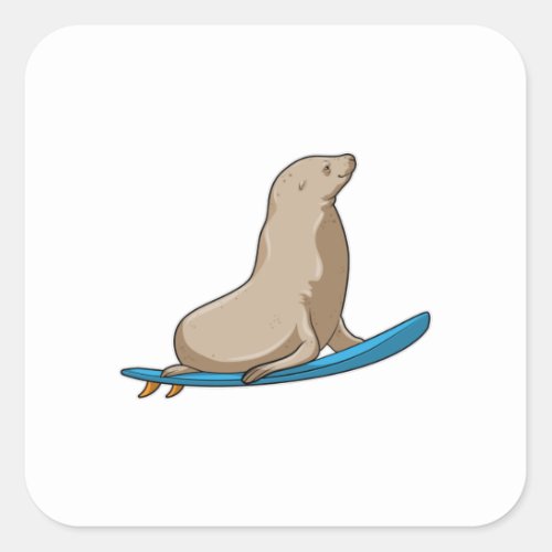 Seal as Surfer with Surfboard