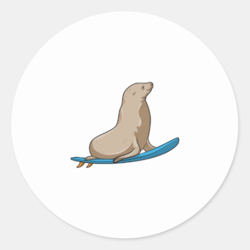 Seal as Surfer with Surfboard