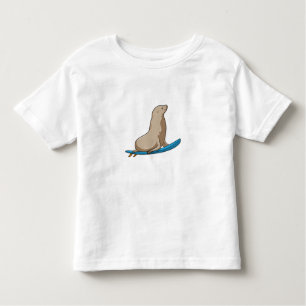 Seal as Surfer with Surfboard Toddler T-shirt