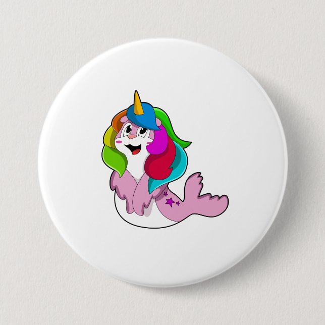 Seal as Unicorn Button (Front)