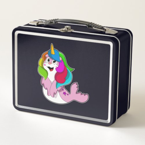 Seal as Unicorn Metal Lunch Box