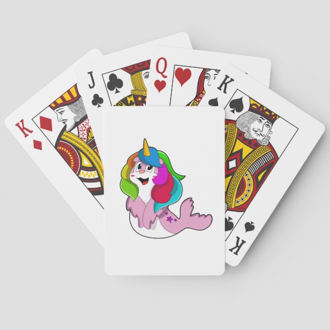Seal as Unicorn Poker Cards (Back)