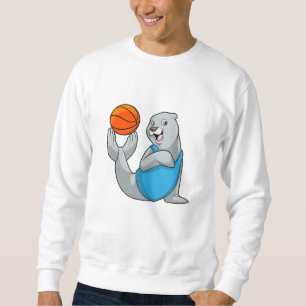 Seal at Basketball Sports Sweatshirt