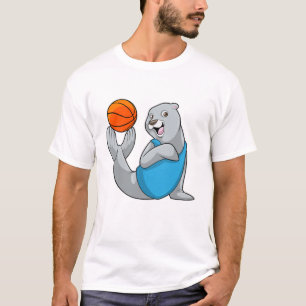 Seal at Basketball Sports T-Shirt