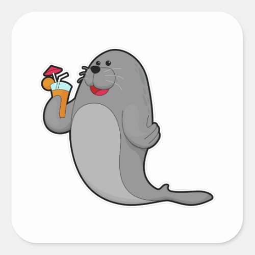 Seal at Drinking with Juice