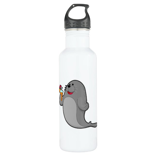 Seal at Drinking with Juice Stainless Steel Water Bottle (Front)