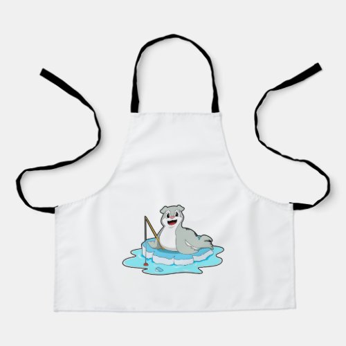 Seal at Fishing with Fishing rod Apron