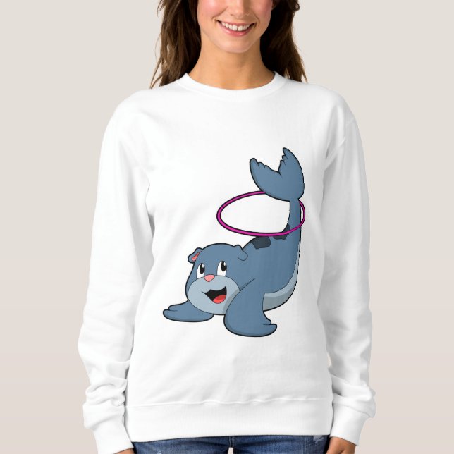 Seal at Fitness with Fitness tires.PNG Sweatshirt (Front)