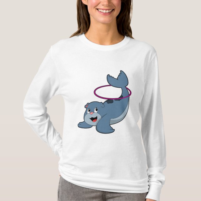 Seal at Fitness with Fitness tires.PNG T-Shirt (Front)