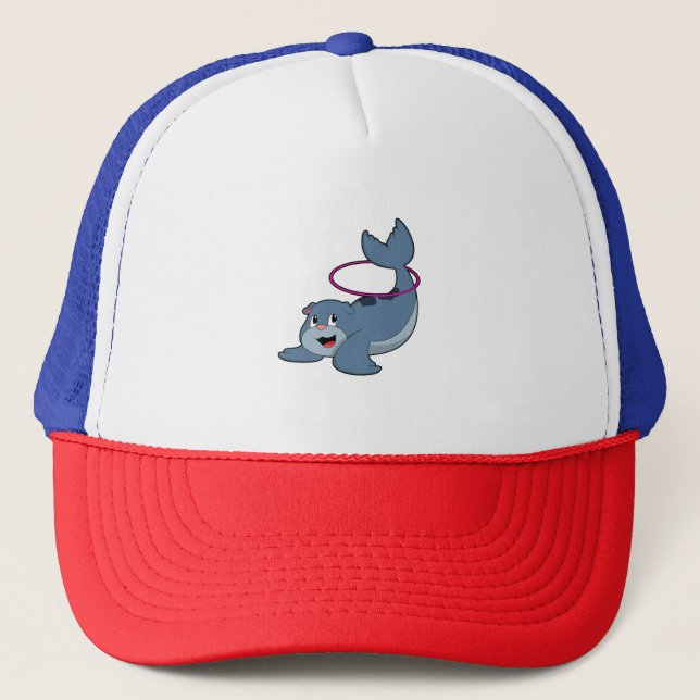 Seal at Fitness with Fitness tires.PNG Trucker Hat (Front)