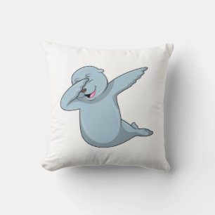 Seal at Hip Hop Dance Dab Throw Pillow