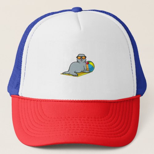 Seal at Sunbathing with Water polo Trucker Hat