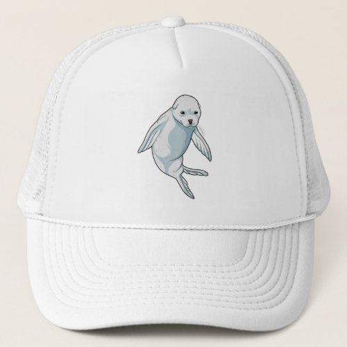 Seal at Swimming Trucker Hat