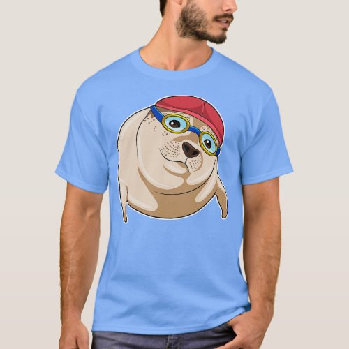 Seal at Swimming with Swimming goggles T_Shirt