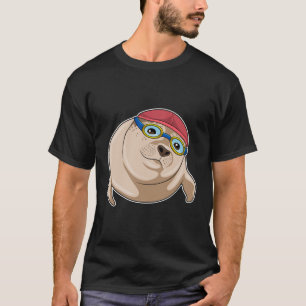 Seal at Swimming with Swimming goggles T-Shirt