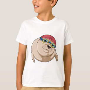 Seal at Swimming with Swimming goggles T-Shirt