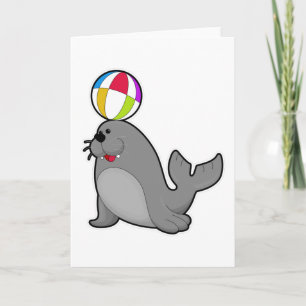 Seal at Water sports with Water polo Card