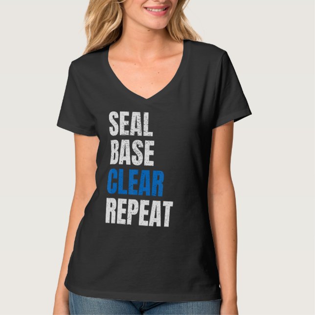 Seal Base Clear Repeat Car Body Painter Automotive T-Shirt (Front)