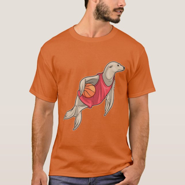Seal Basketball player Basketball T-Shirt (Front)