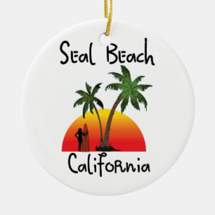 Seal Beach California Ceramic Ornament