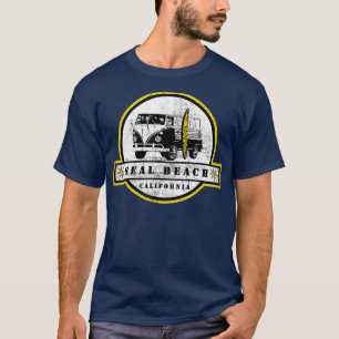 Seal Beach California Hippie Van   Surfer T-Shirt