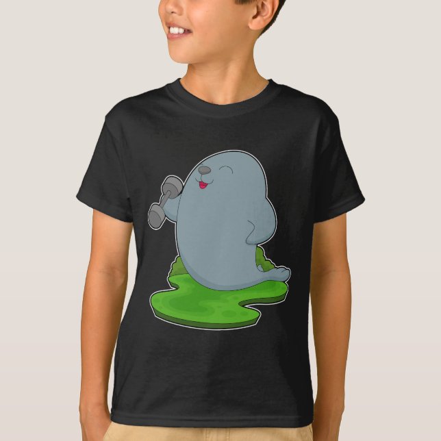 Seal Bodybuilder Dumbbell T-Shirt (Front)