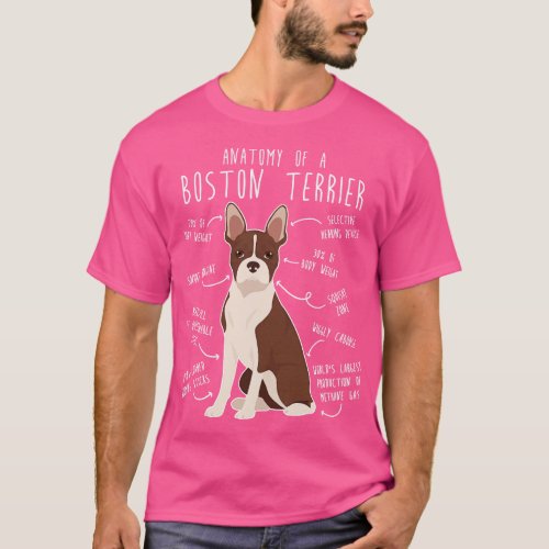 Seal Boston Terrier Dog Anatomy T_Shirt