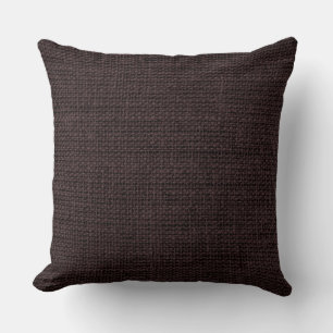 Seal brown Burlap Rustic Linen Throw Pillow
