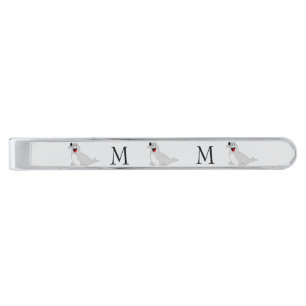 Seal Design Monogrammed Silver Finish Tie Bar