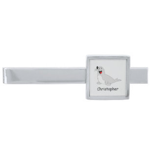 Seal Design Personalised Silver Finish Tie Bar