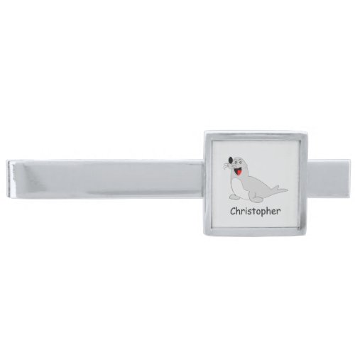 Seal Design Personalised Silver Finish Tie Bar