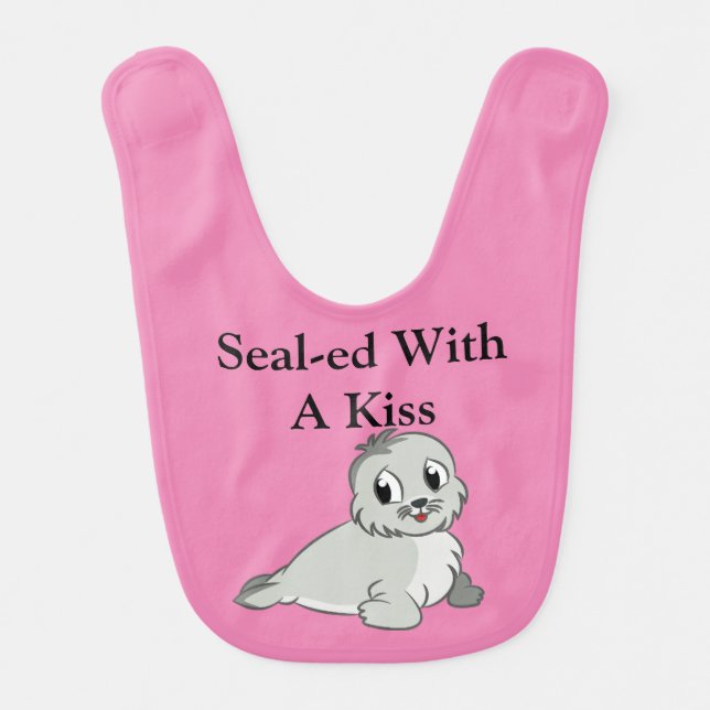 Seal-ed With A Kiss Baby Bib (Front)