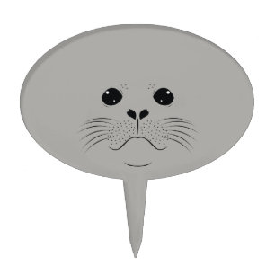 Seal face silhouette cake topper