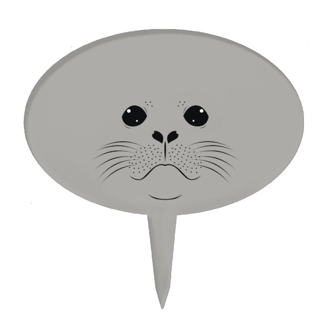 Seal face silhouette cake topper (Front)