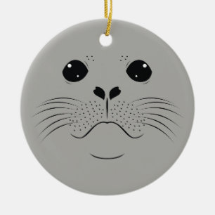 Seal face silhouette ceramic ornament